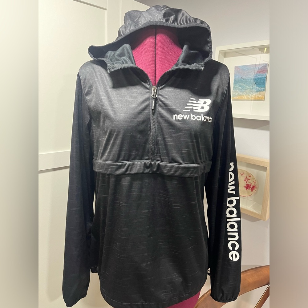 New Balance Black Half-Zip Hooded Pullover